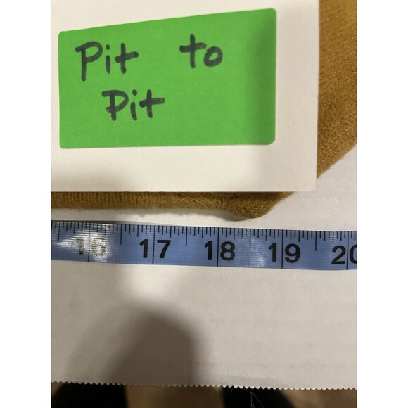 TAHARI Women's Cashmere Sweater Sz L Crewneck Dark Yellow Classic Capsule Luxury - Picture 6 of 9